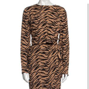 Reformation Womens Size 12 Tiger Animal Print Wrap Dress